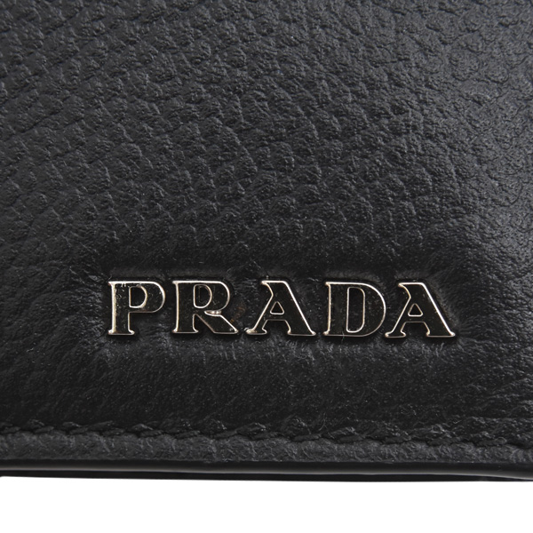 プラダ 財布 メンズ 二つ折り財布 カーフ NERO PRADA 2MO738 中古