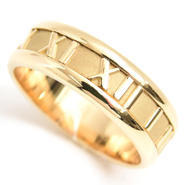 ティファニー 指輪 メンズ アトラス リング 18.5号 イエローゴールド TIFFANY 750YG 中古