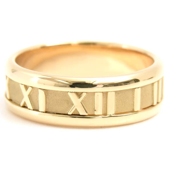 ティファニー 指輪 メンズ アトラス リング 18.5号 イエローゴールド TIFFANY 750YG 中古