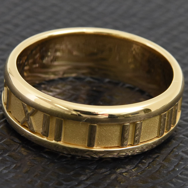 ティファニー 指輪 メンズ アトラス リング 18.5号 イエローゴールド TIFFANY 750YG 中古