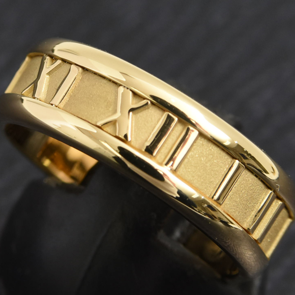 ティファニー 指輪 メンズ アトラス リング 18.5号 イエローゴールド TIFFANY 750YG 中古