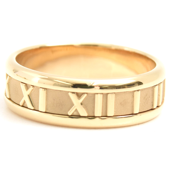 ティファニー 指輪 メンズ アトラス リング 20号 イエローゴールド TIFFANY 750YG 中古