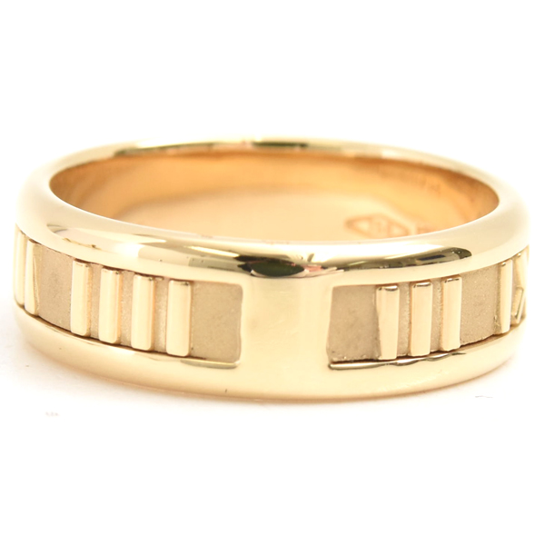 ティファニー 指輪 メンズ アトラス リング 20号 イエローゴールド TIFFANY 750YG 中古