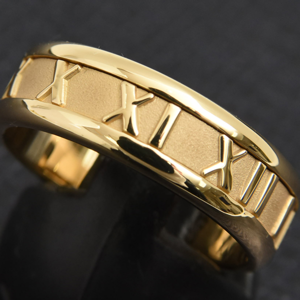 ティファニー 指輪 メンズ アトラス リング 20号 イエローゴールド TIFFANY 750YG 中古