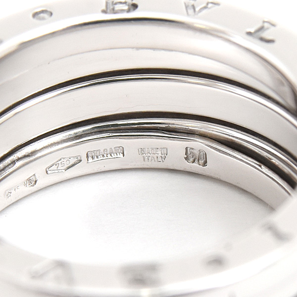 ブルガリ 指輪 レディース ビーゼロワン B-ZERO1 リング 50号 実寸9号 ホワイトゴールド 750WG BVLGARI 中古