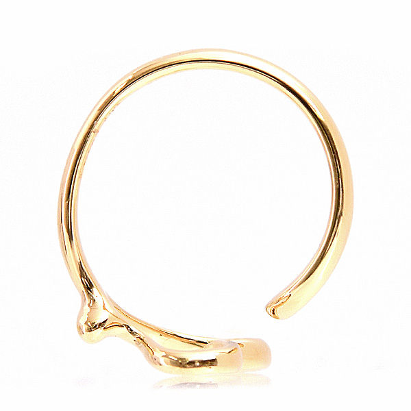 ティファニー リング レディース オープン ハート リング 実測8号 フォークリング 指輪 イエローゴールド TIFFANY 750YG 中古