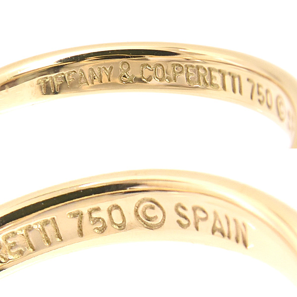 ティファニー リング レディース オープン ハート リング 実測8号 フォークリング 指輪 イエローゴールド TIFFANY 750YG 中古