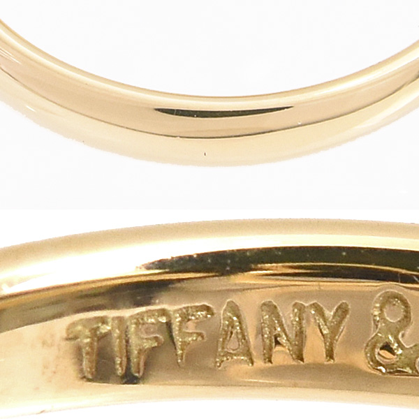 ティファニー リング レディース オープン ハート リング 実測8号 フォークリング 指輪 イエローゴールド TIFFANY 750YG 中古