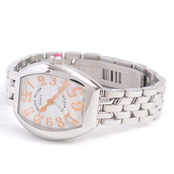 フランクミュラー 時計 レディース ハート トゥ ハート レリーフ リミテッド 電池式 シェル文字盤 日本限定30本 FRANCK MULLER 5002SQZ 中古