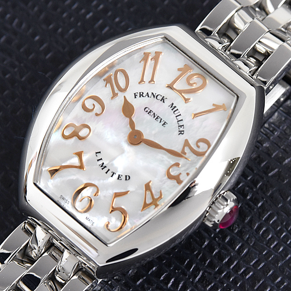 フランクミュラー 時計 レディース ハート トゥ ハート レリーフ リミテッド 電池式 シェル文字盤 日本限定30本 FRANCK MULLER 5002SQZ 中古