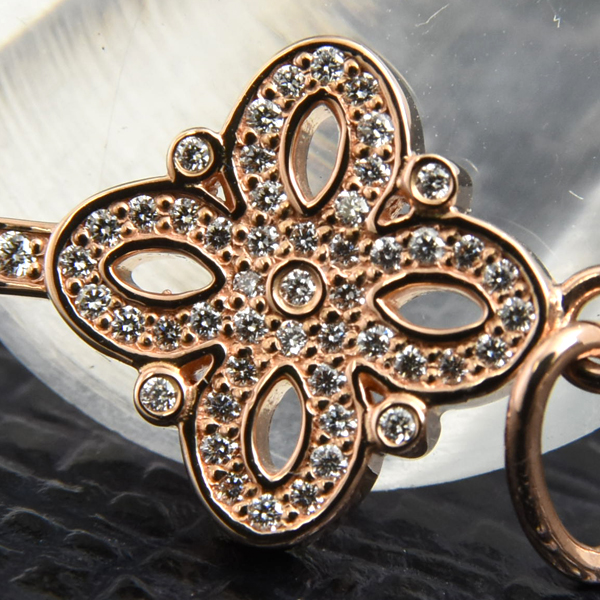 ティファニー ペンダント レディース ビクトリア キー ダイヤ ペンダント ピンクゴールド TIFFANY 750PG 中古