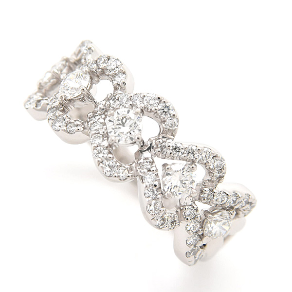 モニッケンダム 指輪 レディース ロイヤルハーツ ダイヤ リング D0.72ct 11号 プラチナ MONNICKENDAM PT900 中古