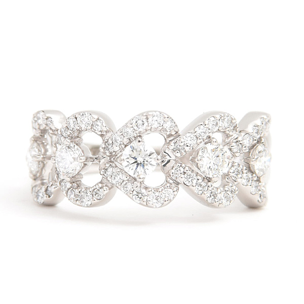 モニッケンダム 指輪 レディース ロイヤルハーツ ダイヤ リング D0.72ct 11号 プラチナ MONNICKENDAM PT900 中古