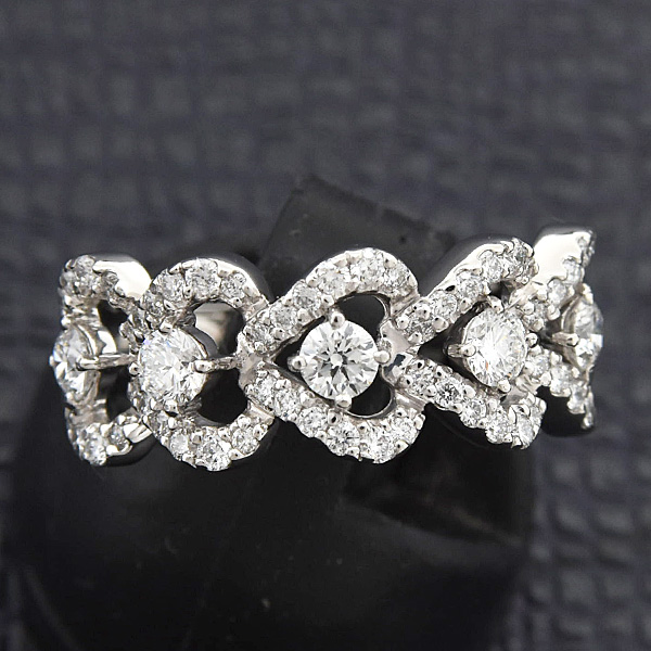モニッケンダム 指輪 レディース ロイヤルハーツ ダイヤ リング D0.72ct 11号 プラチナ MONNICKENDAM PT900 中古
