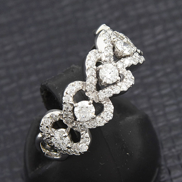モニッケンダム 指輪 レディース ロイヤルハーツ ダイヤ リング D0.72ct 11号 プラチナ MONNICKENDAM PT900 中古