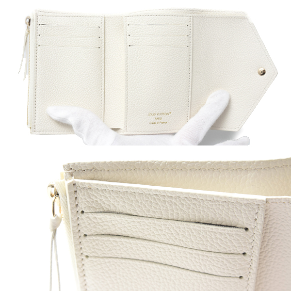 ルイヴィトン 財布 レディース ポルトフォイユ ヴィクトリーヌ 三つ折り モノグラム ミルキーホワイト Louis Vuitton M28299 中古