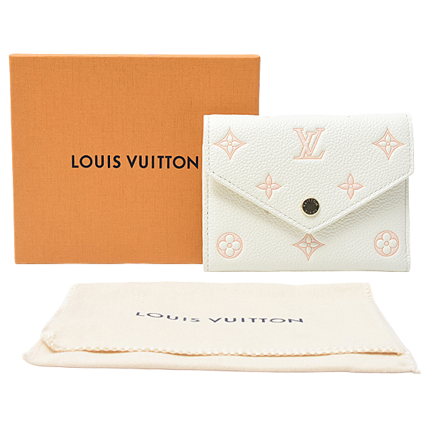 ルイヴィトン 財布 レディース ポルトフォイユ ヴィクトリーヌ 三つ折り モノグラム ミルキーホワイト Louis Vuitton M28299 中古