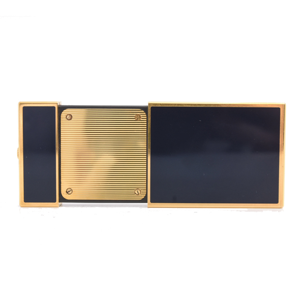 デュポン 時計 メンズ レディース ローラガスライター型置時計 懐中時計 ミッドナイトネイビー ゴールド S.T. Dupont 中古