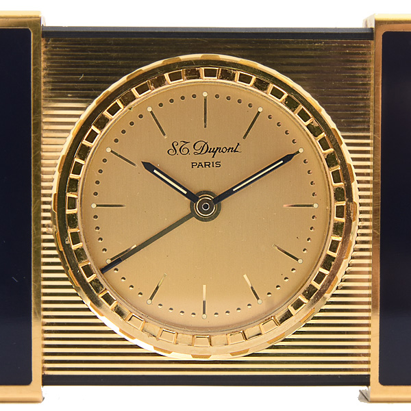 デュポン 時計 メンズ レディース ローラガスライター型置時計 懐中時計 ミッドナイトネイビー ゴールド S.T. Dupont 中古