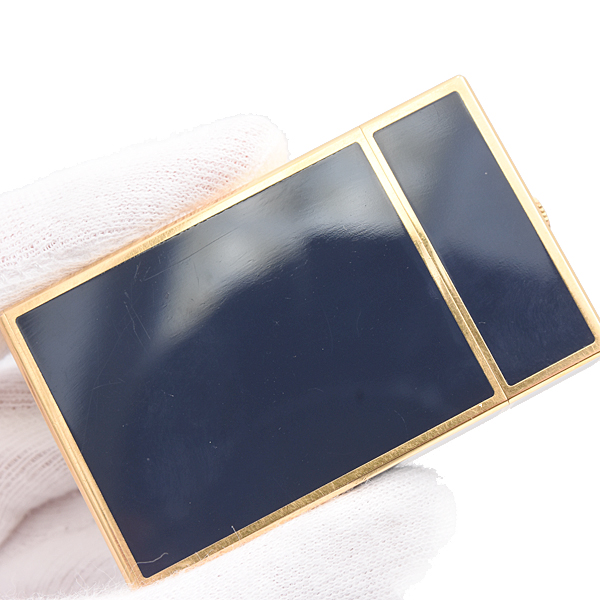 デュポン 時計 メンズ レディース ローラガスライター型置時計 懐中時計 ミッドナイトネイビー ゴールド S.T. Dupont 中古