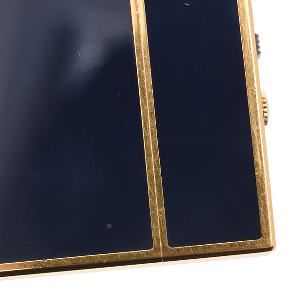 デュポン 時計 メンズ レディース ローラガスライター型置時計 懐中時計 ミッドナイトネイビー ゴールド S.T. Dupont 中古