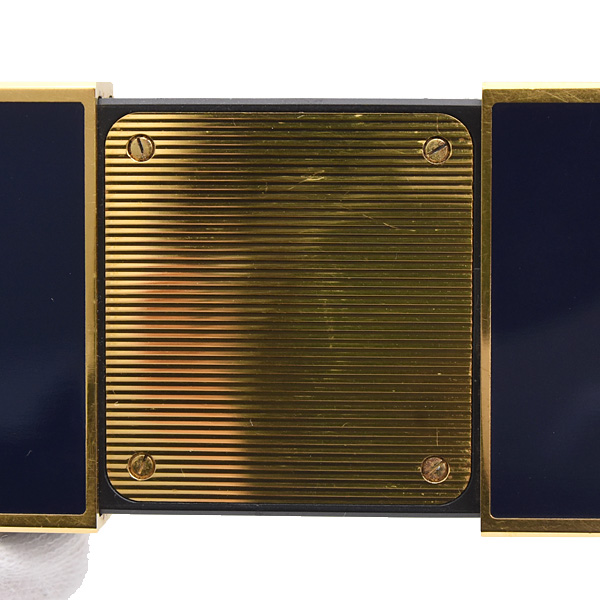 デュポン 時計 メンズ レディース ローラガスライター型置時計 懐中時計 ミッドナイトネイビー ゴールド S.T. Dupont 中古