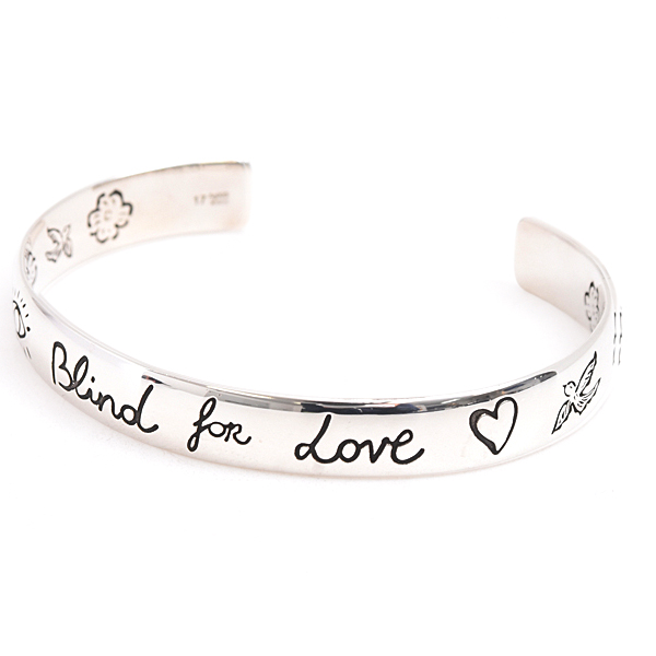 グッチ ブレス レディース ブラインド フォーラブ バングル ブレス シルバー GUCCI SV925 中古