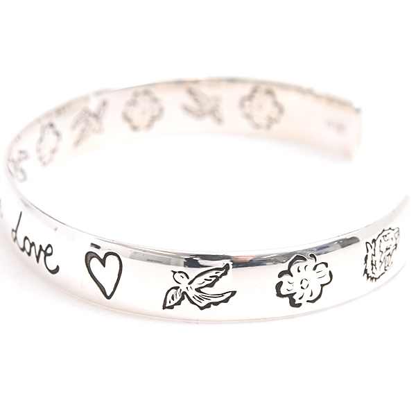 グッチ ブレス レディース ブラインド フォーラブ バングル ブレス シルバー GUCCI SV925 中古