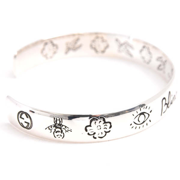 グッチ ブレス レディース ブラインド フォーラブ バングル ブレス シルバー GUCCI SV925 中古