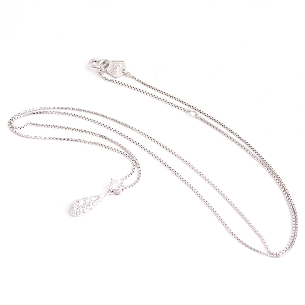 星の砂 レディース ネックレス ドロップモチーフ ダイヤモンド ネックレス D0.41ct プラチナ HOSHI no SUNA PT850×PT900 中古