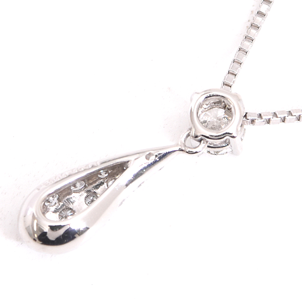 星の砂 レディース ネックレス ドロップモチーフ ダイヤモンド ネックレス D0.41ct プラチナ HOSHI no SUNA PT850×PT900 中古