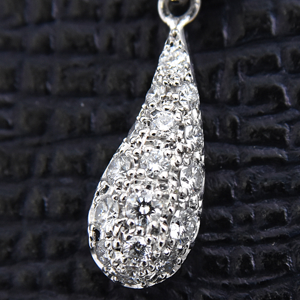 星の砂 レディース ネックレス ドロップモチーフ ダイヤモンド ネックレス D0.41ct プラチナ HOSHI no SUNA PT850×PT900 中古