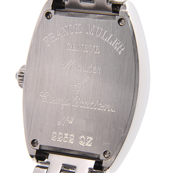 フランクミュラー 時計 レディース トノウ カーベックス インターミディエ 電池式 ブルー文字盤 2252QZ FRANCK MULLER 中古