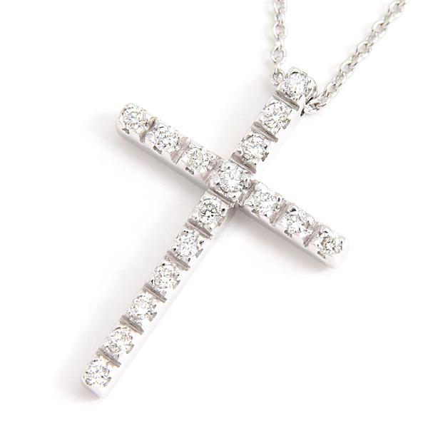 スタージュエリー 指輪 レディース クロス ダイヤ ペンダント D0.16ct ホワイトゴールド K18WG STAR JEWELRY 中古