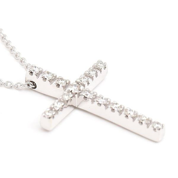 スタージュエリー 指輪 レディース クロス ダイヤ ペンダント D0.16ct ホワイトゴールド K18WG STAR JEWELRY 中古