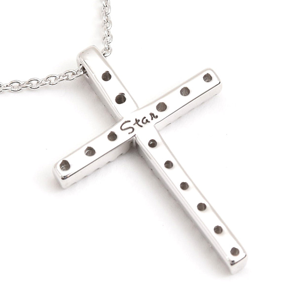 スタージュエリー 指輪 レディース クロス ダイヤ ペンダント D0.16ct ホワイトゴールド K18WG STAR JEWELRY 中古