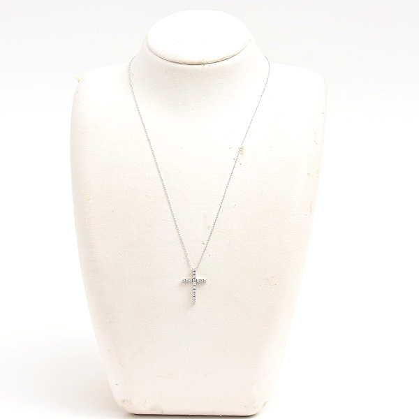 スタージュエリー 指輪 レディース クロス ダイヤ ペンダント D0.16ct ホワイトゴールド K18WG STAR JEWELRY 中古