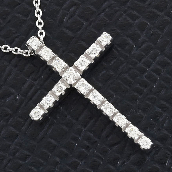 スタージュエリー 指輪 レディース クロス ダイヤ ペンダント D0.16ct ホワイトゴールド K18WG STAR JEWELRY 中古