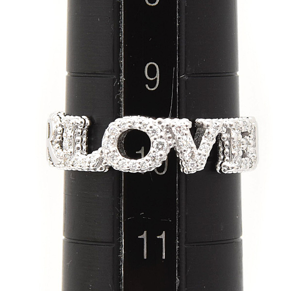 グッチ 指輪 レディース ブラインドフォーラブ ダイヤ リング 10号 実寸9.5号 ホワイトゴールド 750WG GUCCI 中古