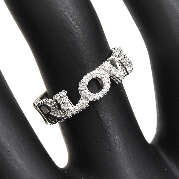 グッチ 指輪 レディース ブラインドフォーラブ ダイヤ リング 10号 実寸9.5号 ホワイトゴールド 750WG GUCCI 中古