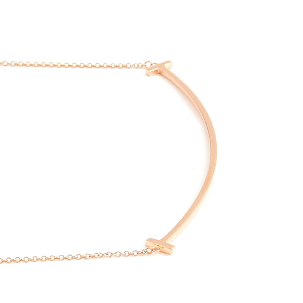 ティファニー ネックレス レディース Tスマイル ラージ ピンクゴールド 750PG TIFFANY 中古