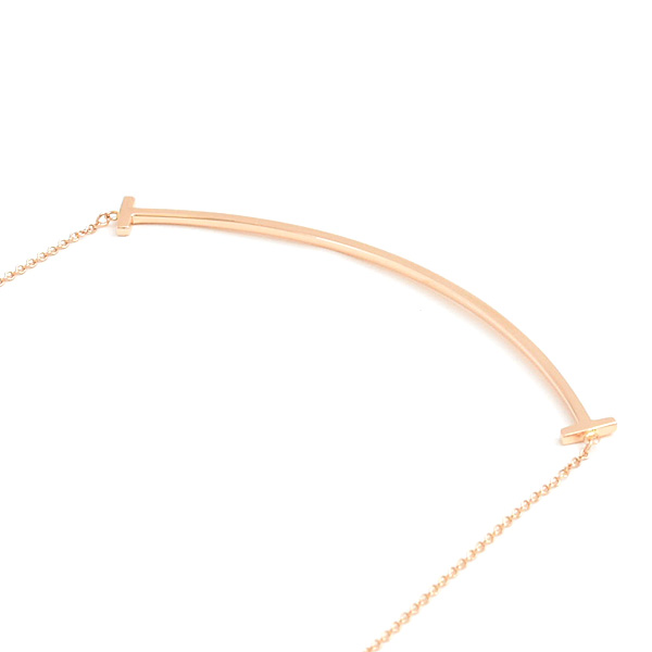 ティファニー ネックレス レディース Tスマイル ラージ ピンクゴールド 750PG TIFFANY 中古