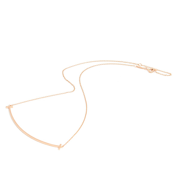 ティファニー ネックレス レディース Tスマイル ラージ ピンクゴールド 750PG TIFFANY 中古