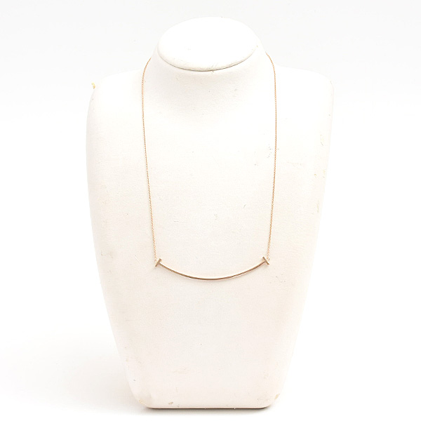 ティファニー ネックレス レディース Tスマイル ラージ ピンクゴールド 750PG TIFFANY 中古