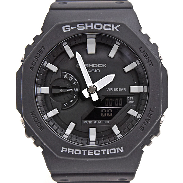 カシオ 時計 メンズ G-SHOCK 電池式 デジアナ文字盤 SS ラバー カーボン樹脂 ブラック Gショック ジーショック 腕時計 CASIO GA-S2100 中古