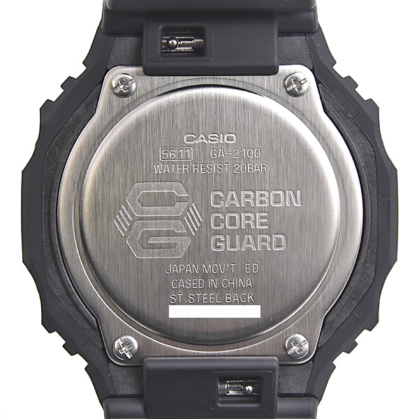 カシオ 時計 メンズ G-SHOCK 電池式 デジアナ文字盤 SS ラバー カーボン樹脂 ブラック Gショック ジーショック 腕時計 CASIO GA-S2100 中古