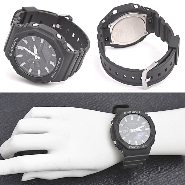 カシオ 時計 メンズ G-SHOCK 電池式 デジアナ文字盤 SS ラバー カーボン樹脂 ブラック Gショック ジーショック 腕時計 CASIO GA-S2100 中古