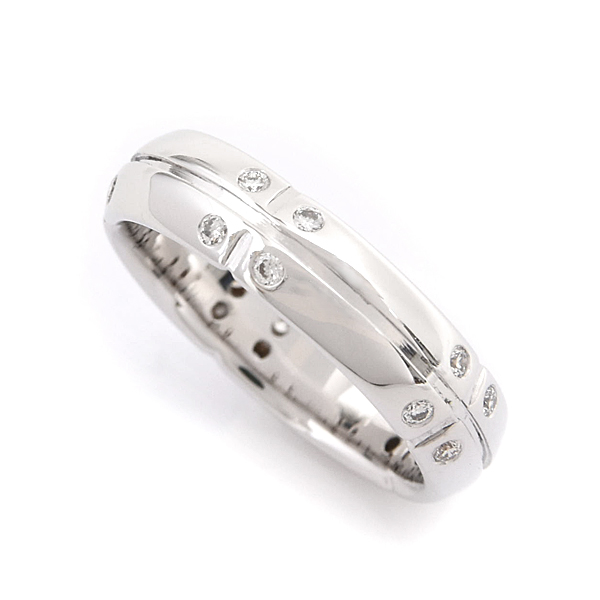 ティファニー 指輪 レディース ストリーメリカ 20P ダイヤ リング 実測サイズ11号弱程度 ホワイトゴールド TIFFANY 750WG K18WG 中古