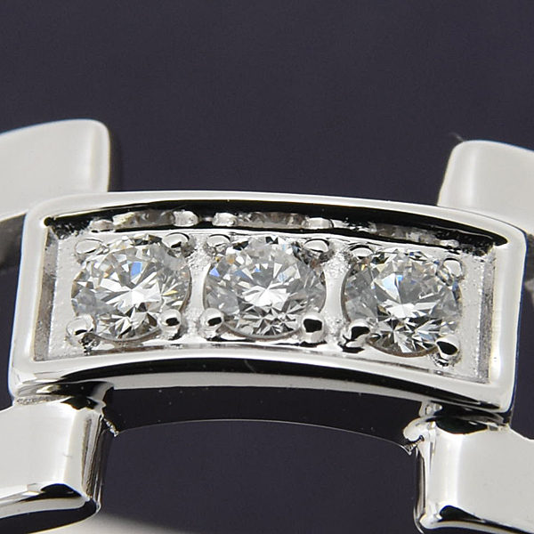 ティファニー 指輪 レディース オープンアトラス 3Pダイヤ リング 透かし 実測12号 幅8.2mm ホワイトゴールド TIFFANY 750WG K18WG 中古