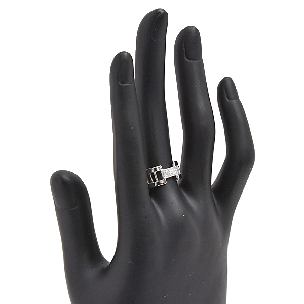 ティファニー 指輪 レディース オープンアトラス 3Pダイヤ リング 透かし 実測12号 幅8.2mm ホワイトゴールド TIFFANY 750WG K18WG 中古